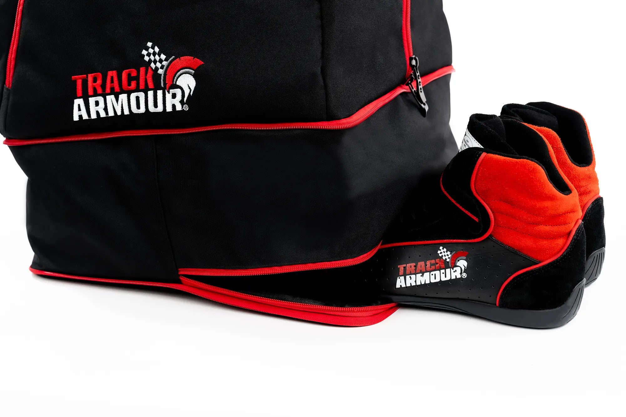 custom motorcycle helmet bags Track ARMOUR Helmet Bag With Extendable Shoe Compartment For Track Day, Auto Racing, Motorcycles & Auto Cross, Fleece Lined